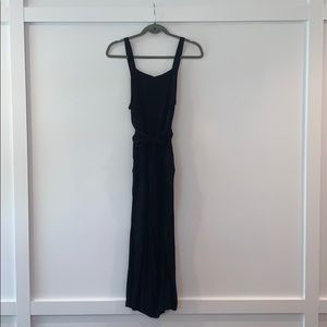 Old Navy Black Square Neck Waist Tie Jumpsuit